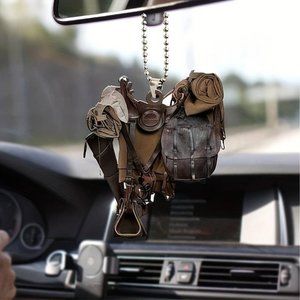 (5/$25‎ SALE ✅)Acrylic Handsome Western Cowboy Car Decor Hanging rearview mirror